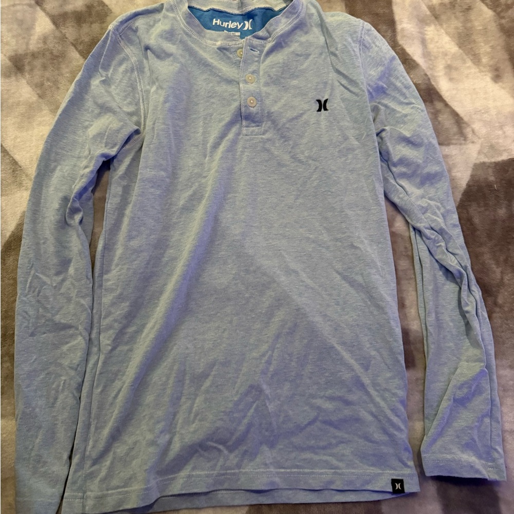 Hurley Blue Men's Long Sleeve Shirt Small